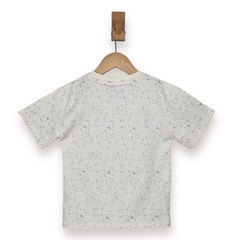 Ecru kids t shirt on a wooden hanger