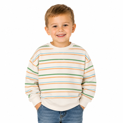 Kids Green Stripe Sweatshirt