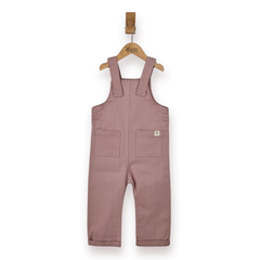 Kids Pink Dungarees With Patch Pockets