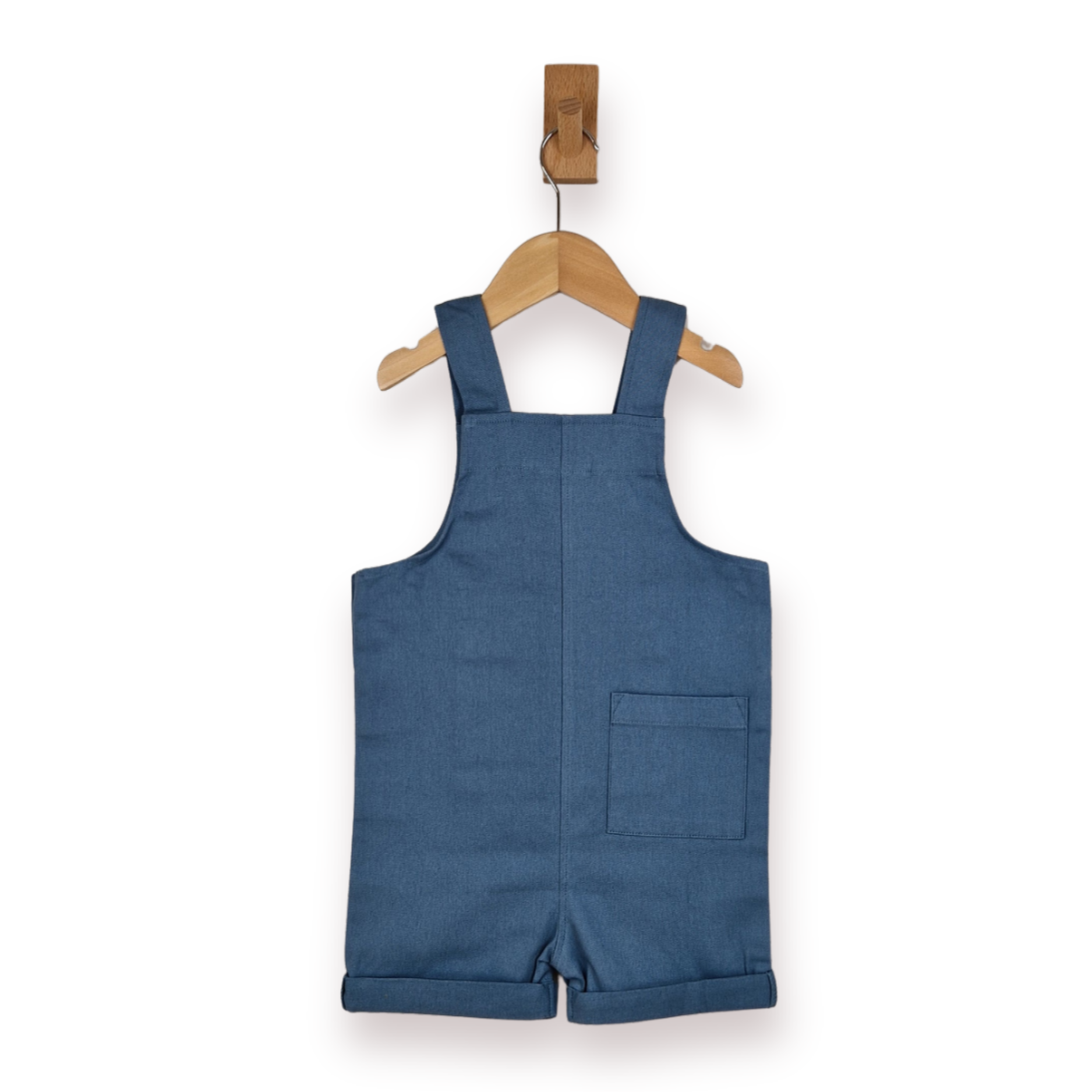 Kids Blue Cotton Dungaree Shorts